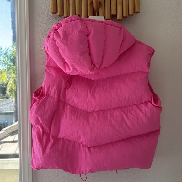 Vici winter in Aspen (olivaceous) pink puffer vest neon pink S - Picture 3 of 4